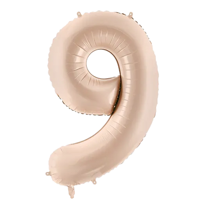 1 Balloon XL - Zahl 9 - Dunkelbeige