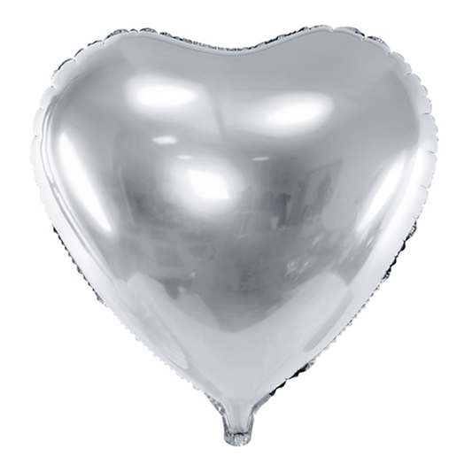 1 Ballon XXL - Herz - Silber