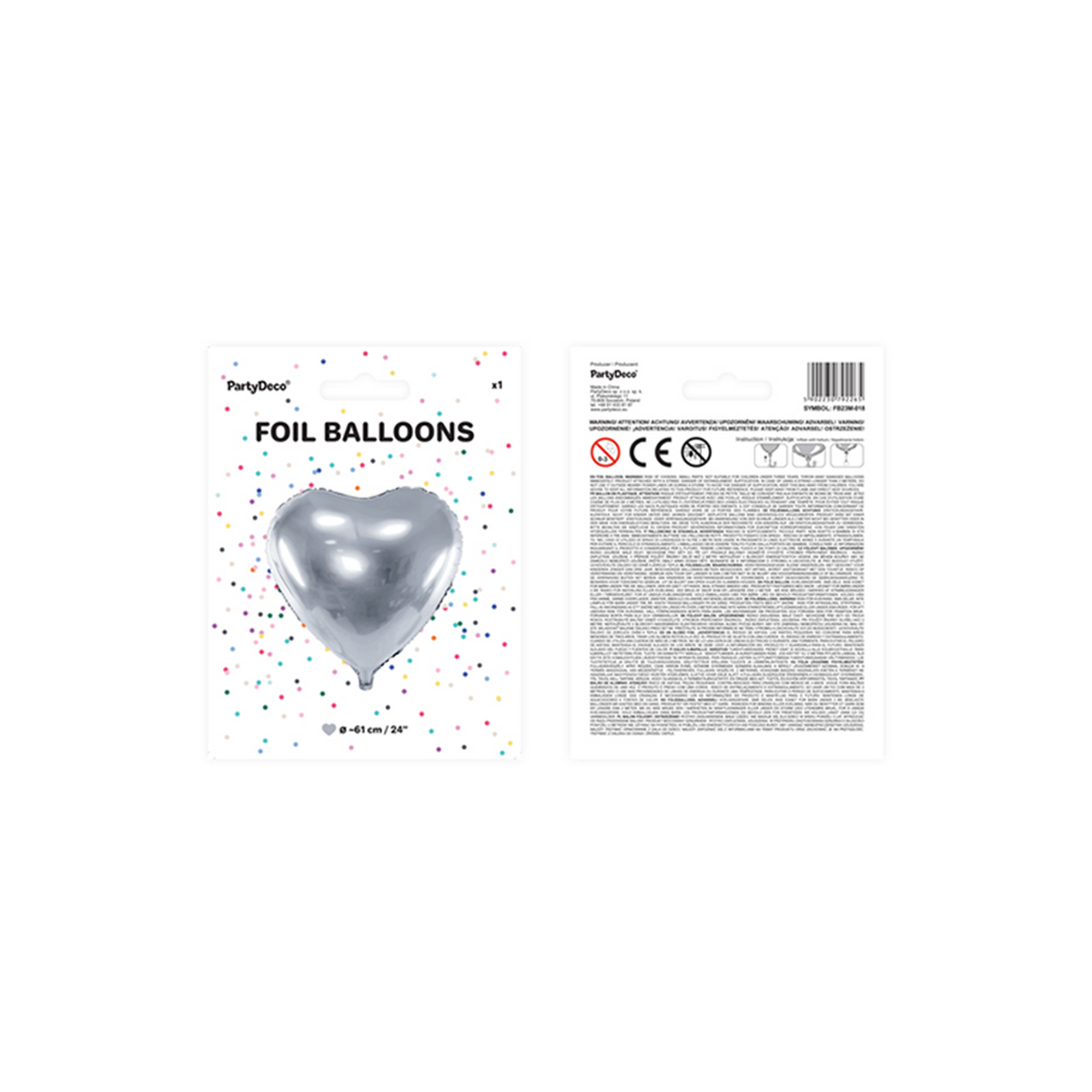 1 Ballon XXL - Herz - Silber