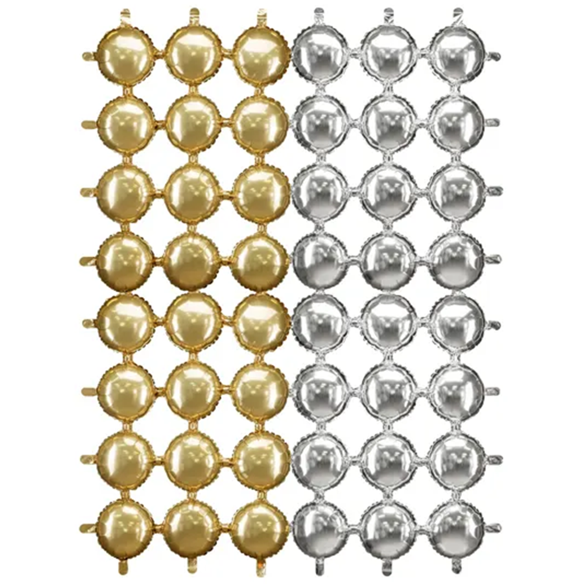 1 Folienballon Hintergrund - Gold - Silber 78x107cm