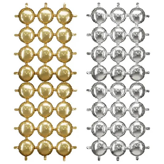 1 Folienballon Hintergrund - Gold - Silber 78x107cm