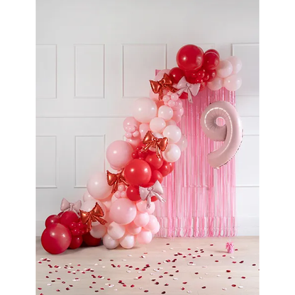 5 Folienballons für Girlanden in Schleifenform - Powder Pink