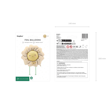 1 Laufender Ballon XXL - Blume - Hellbeige