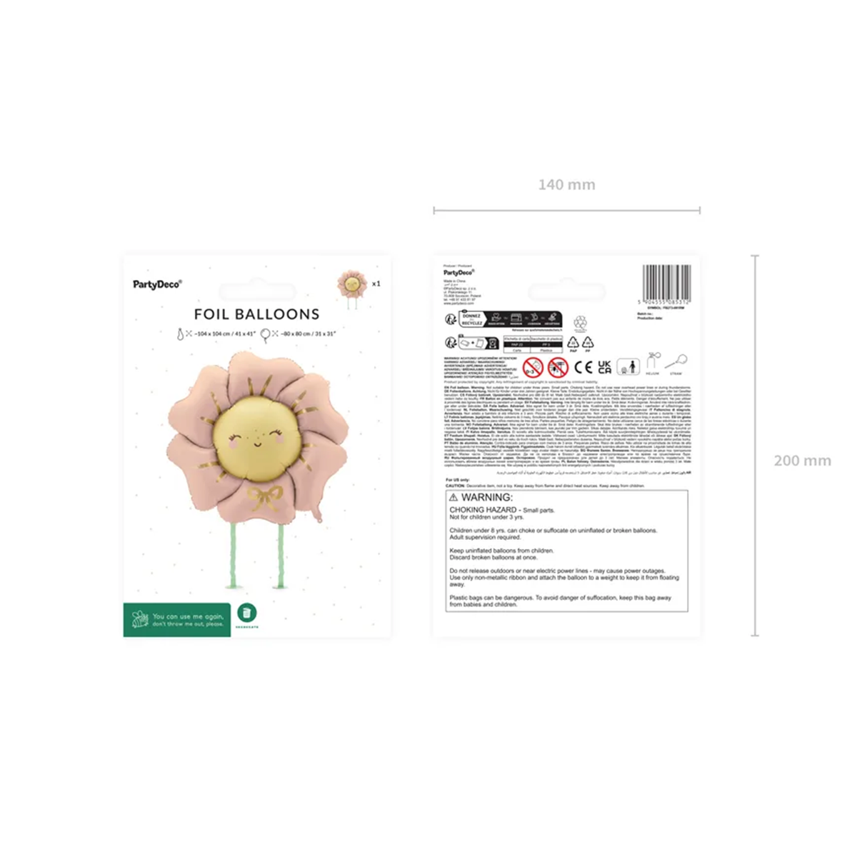 1 Laufender Ballon XXL - Blume - Rosarot