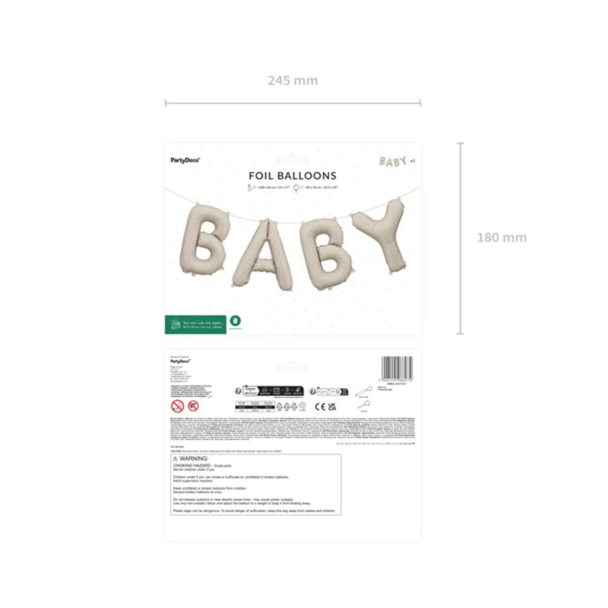 1 Ballon - Schriftzug - Baby - Beige