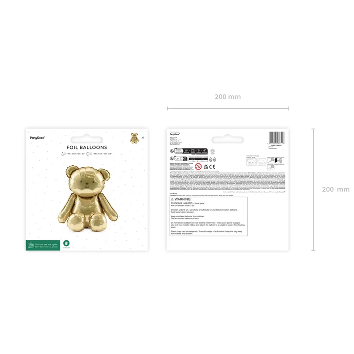 1 Ballon - Bär - Gold