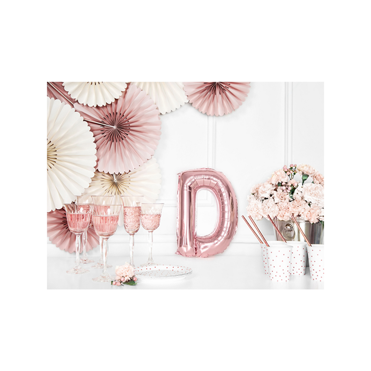 1 Ballon XS - Buchstabe D - RoseGold