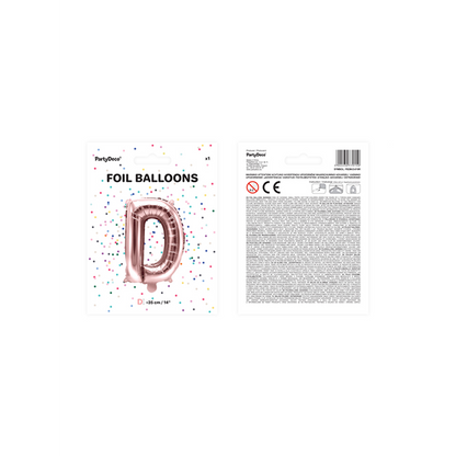 1 Ballon XS - Buchstabe D - RoseGold