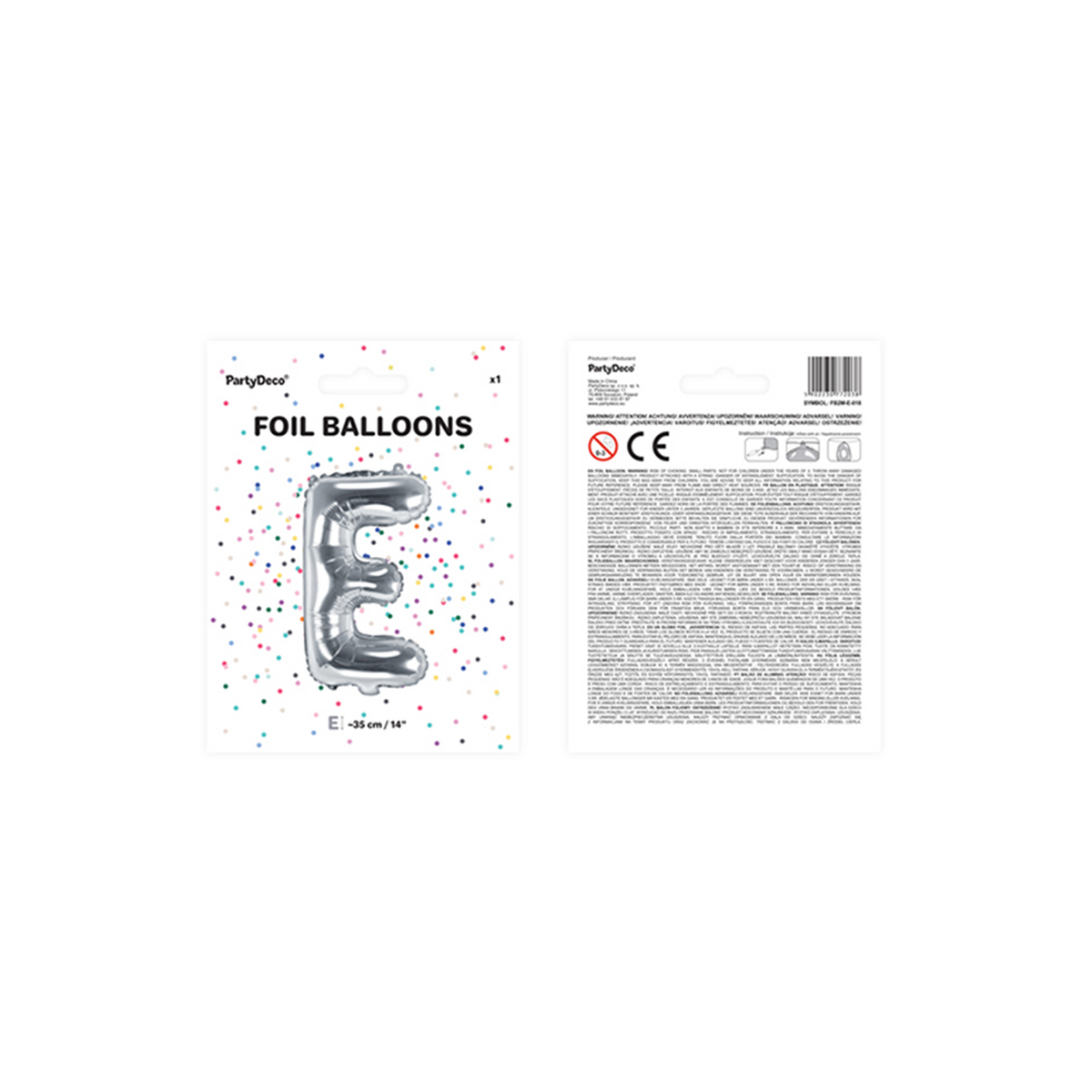 1 Ballon XS - Buchstabe E - Silber