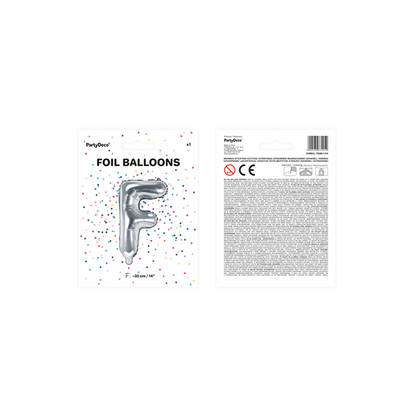 1 Ballon XS - Buchstabe F - Silber