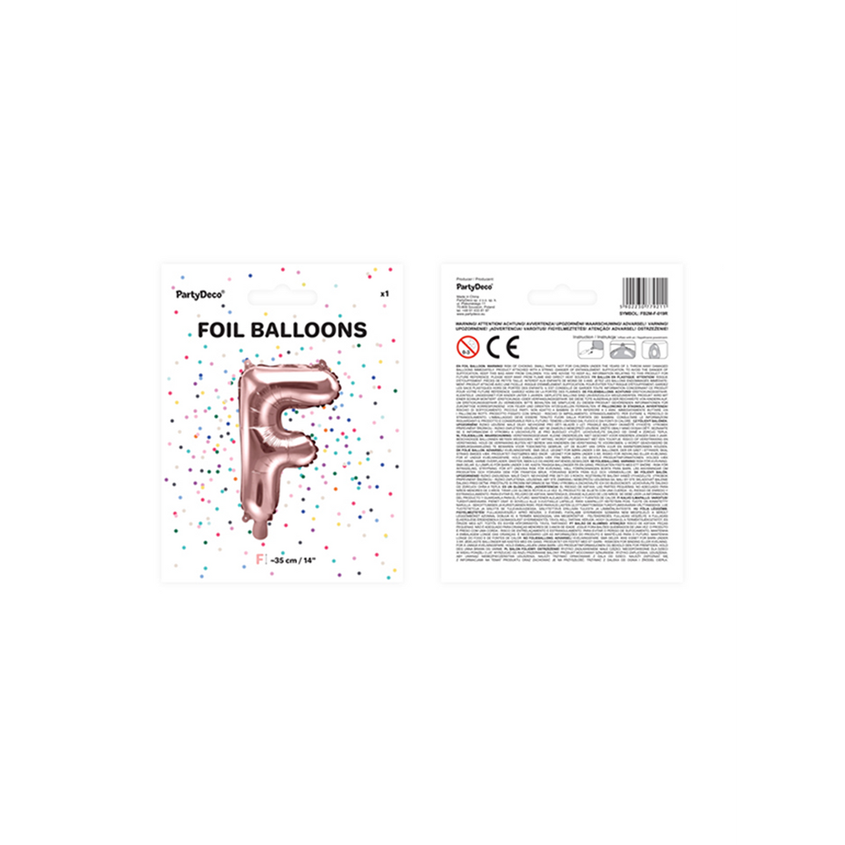 1 Ballon XS - Buchstabe F - RoseGold