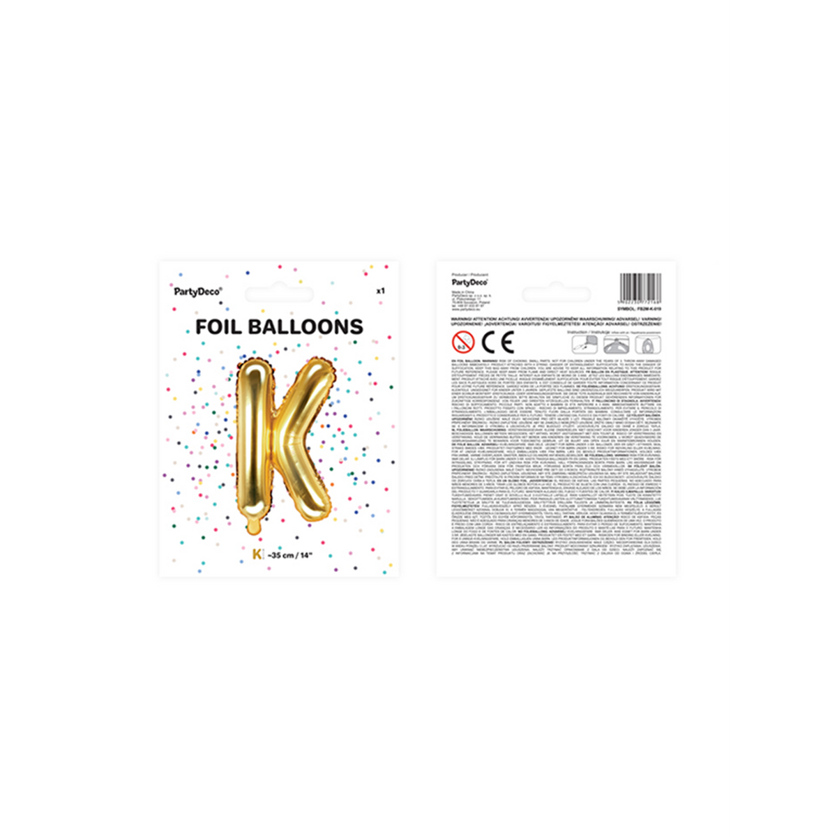 1 Ballon XS - Buchstabe K - Gold