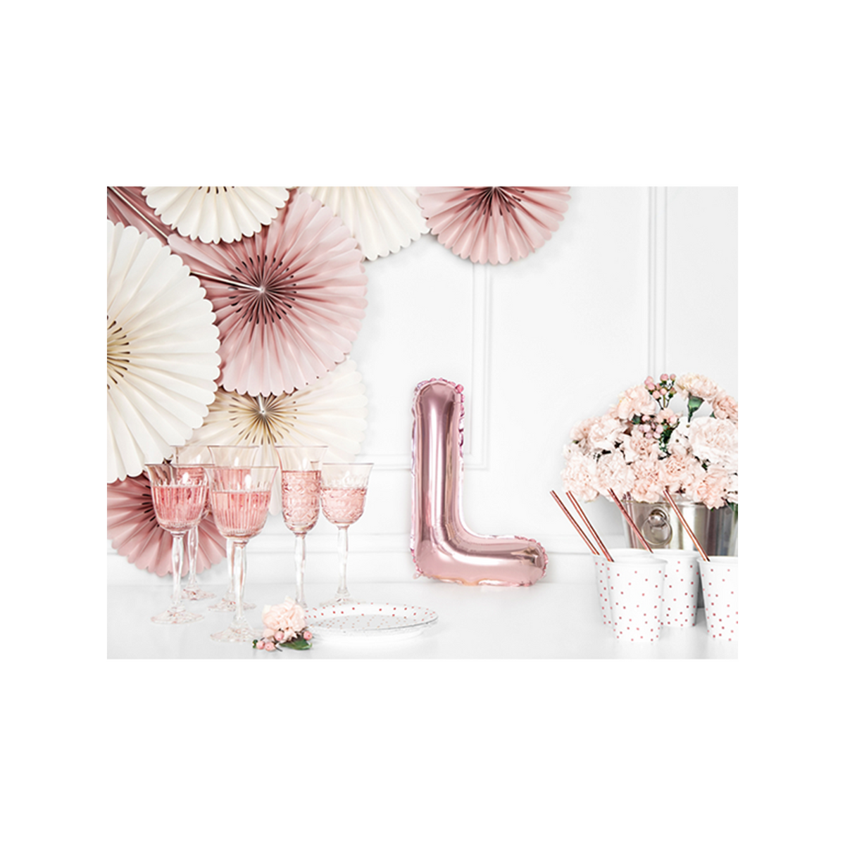 1 Ballon XS - Buchstabe L - RoseGold