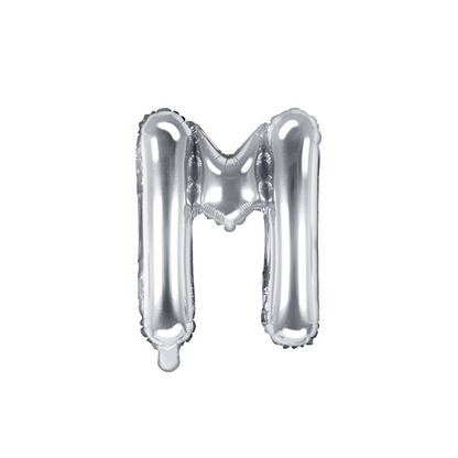 1 Ballon XS - Buchstabe M - Silber