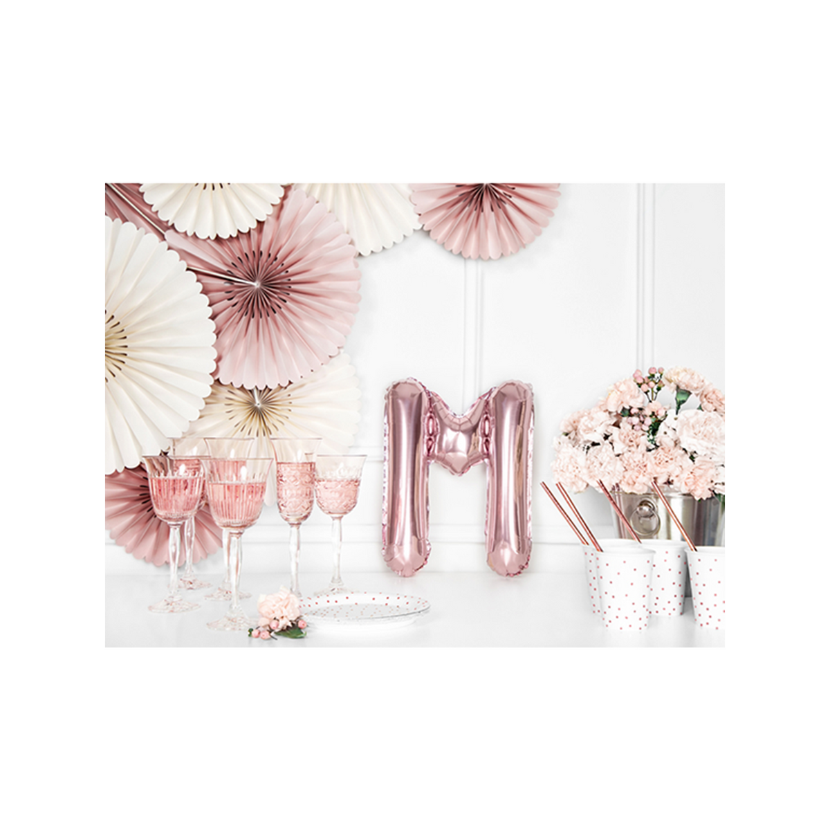 1 Ballon XS - Buchstabe M - RoseGold