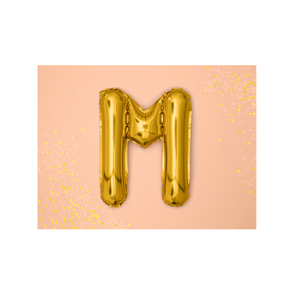 1 Ballon XS - Buchstabe M - Gold