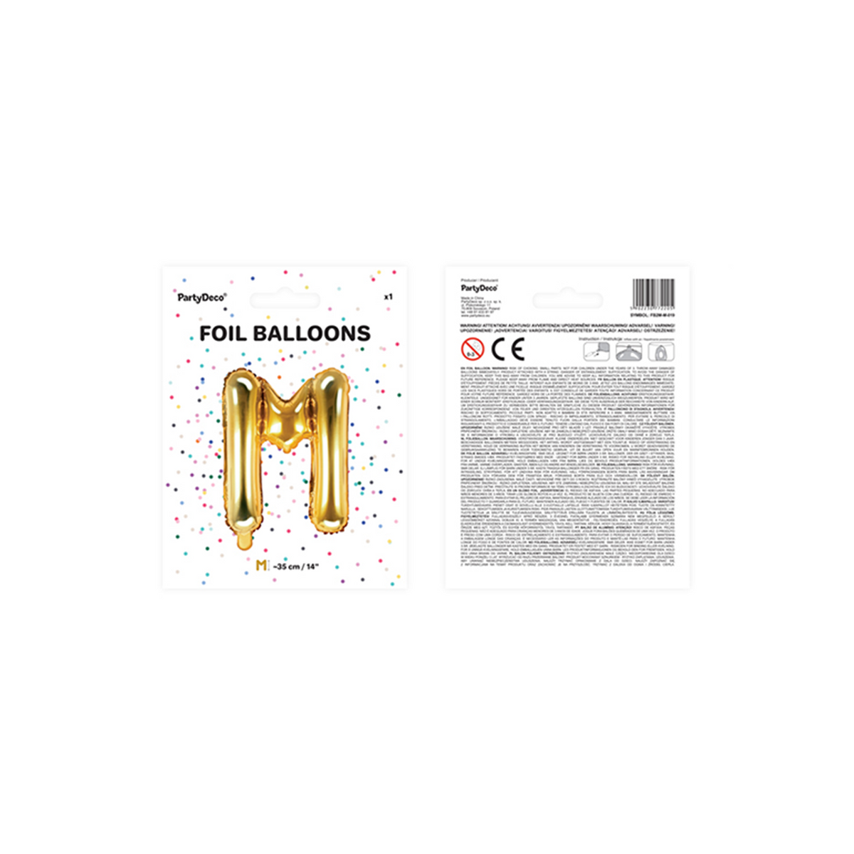1 Ballon XS - Buchstabe M - Gold