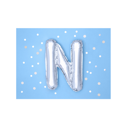 1 Ballon XS - Buchstabe N - Silber