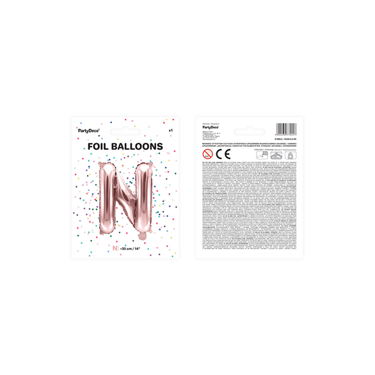 1 Ballon XS - Buchstabe N - RoseGold