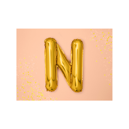 1 Ballon XS - Buchstabe N - Gold