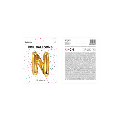 1 Ballon XS - Buchstabe N - Gold