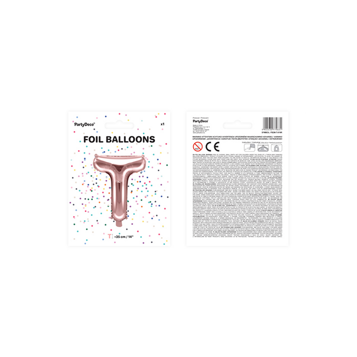 1 Ballon XS - Buchstabe T - RoseGold