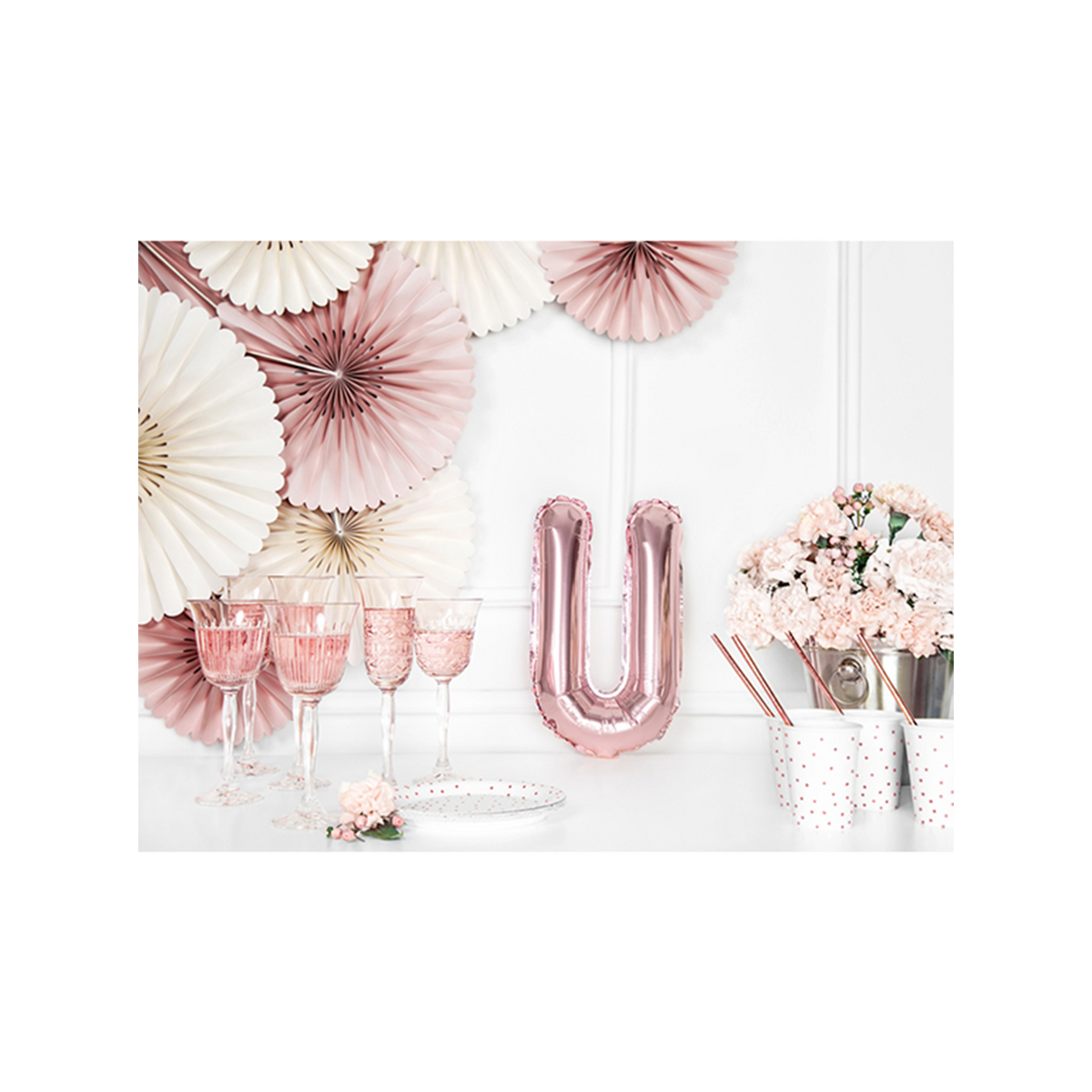 1 Ballon XS - Buchstabe U - RoseGold