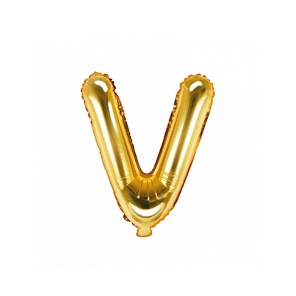 1 Ballon XS - Buchstabe V - Gold