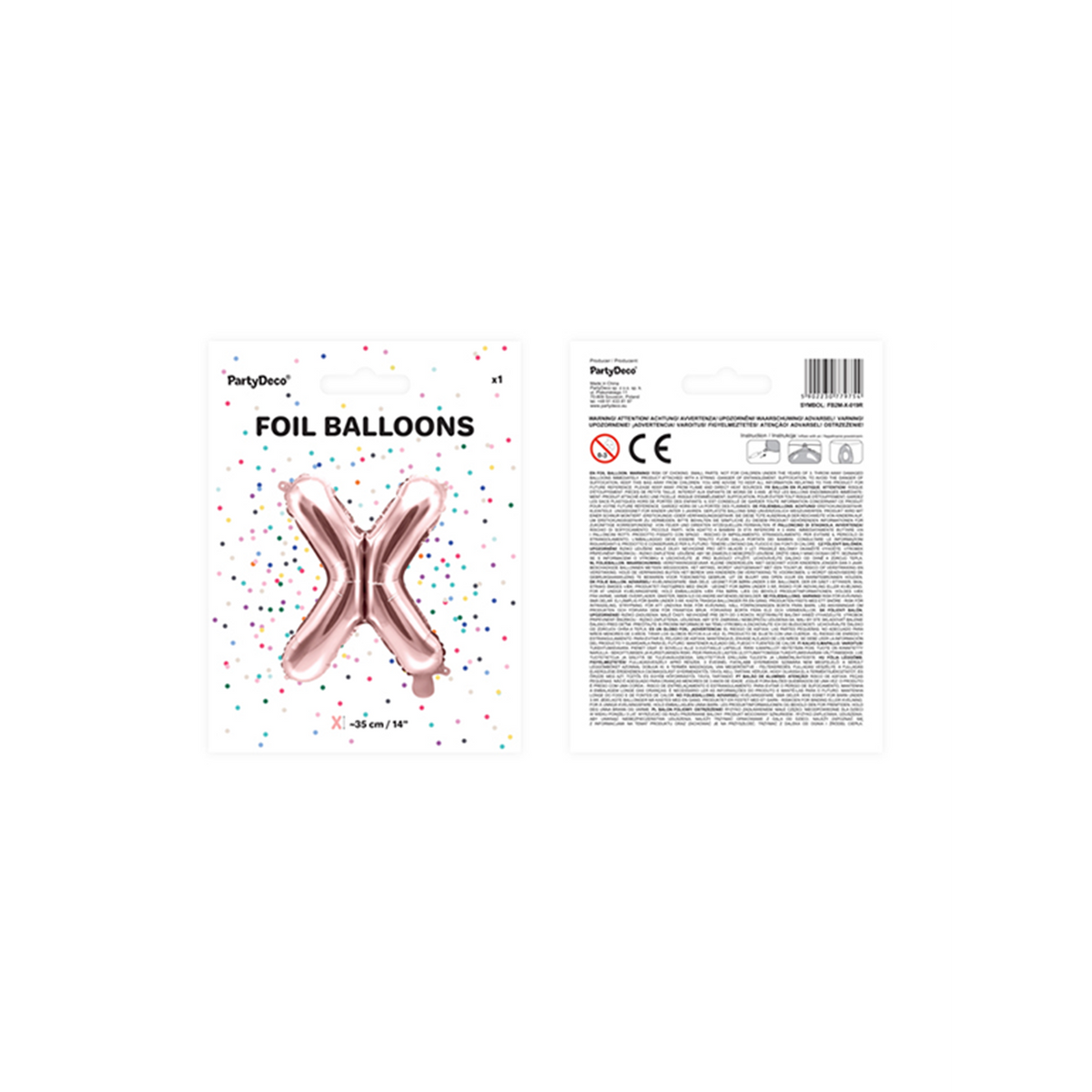1 Ballon XS - Buchstabe X - RoseGold