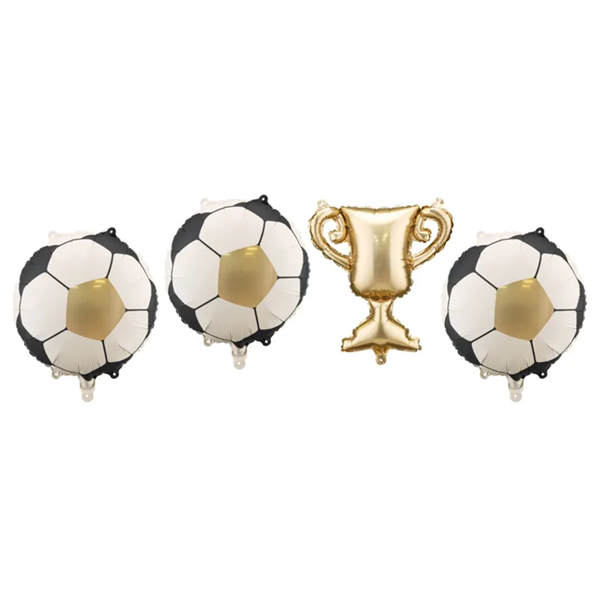 4 Folienballons für Girlanden - Fußball und Pokal