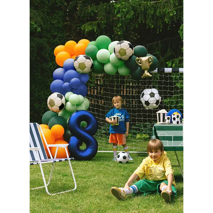 4 Folienballons für Girlanden - Fußball und Pokal