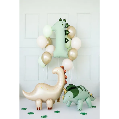 1 Ballon XXL - Zahl 1 - Dinosaurier