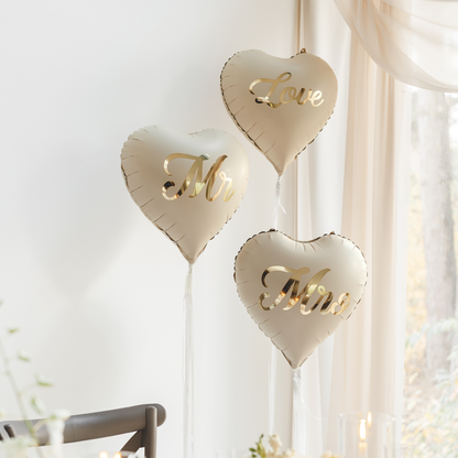 1 Ballon - Herz Love - Creme