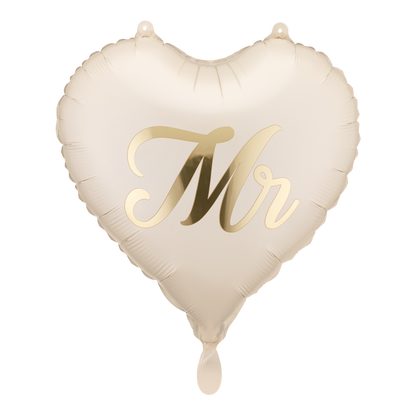 2 Ballons - MR und MRS - Creme
