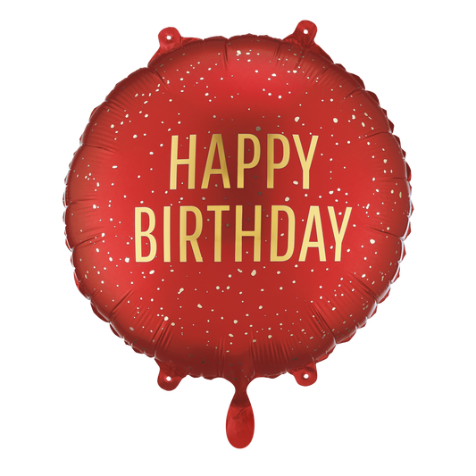 1 Ballon - Happy Birthday - Dunkelrot