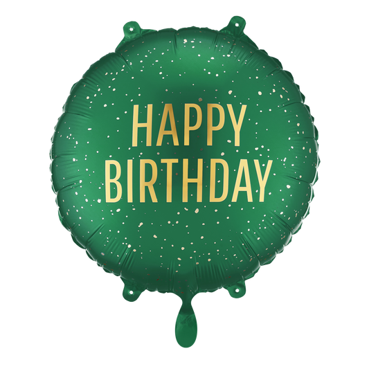 1 Ballon - Happy Birthday - Dunkelgrün