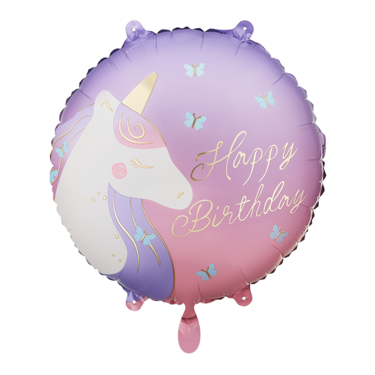 1 Ballon - Happy Birthday - Unicorn