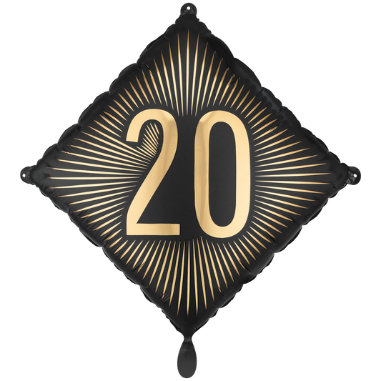 1 Ballon - Schwarz - Gold Birthday 20