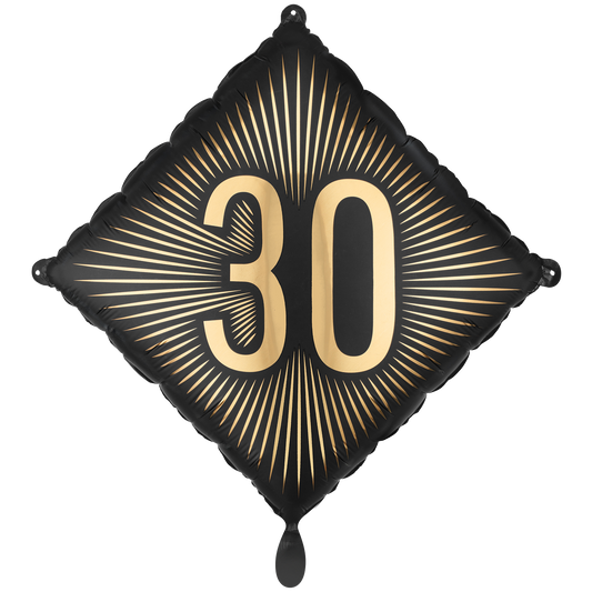 1 Ballon - Schwarz - Gold Birthday 30