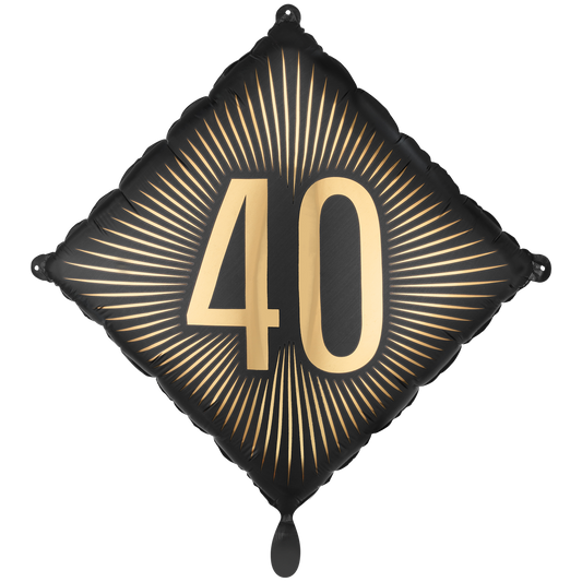 1 Ballon - Schwarz - Gold Birthday 40