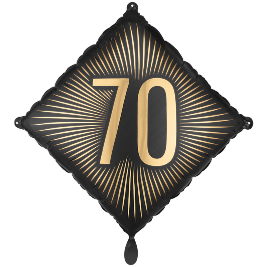 1 Ballon - Schwarz - Gold Birthday 70