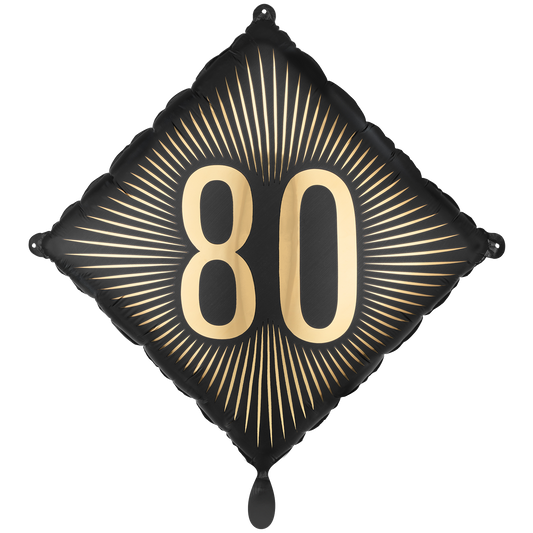 1 Ballon - Schwarz - Gold Birthday 80