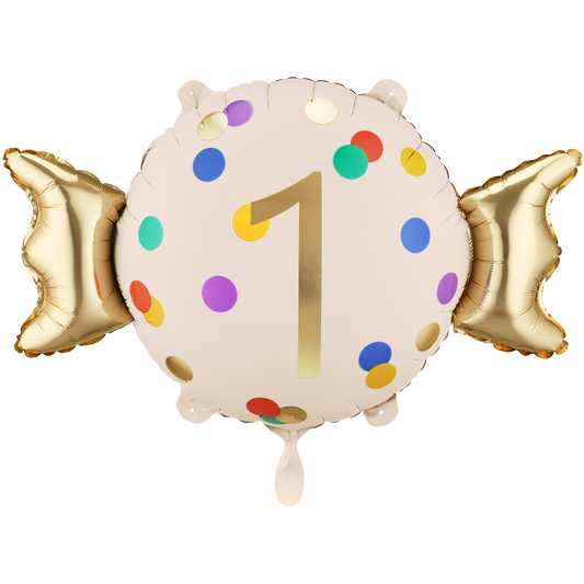 1 Ballon - Zahl 1 - Bonbon