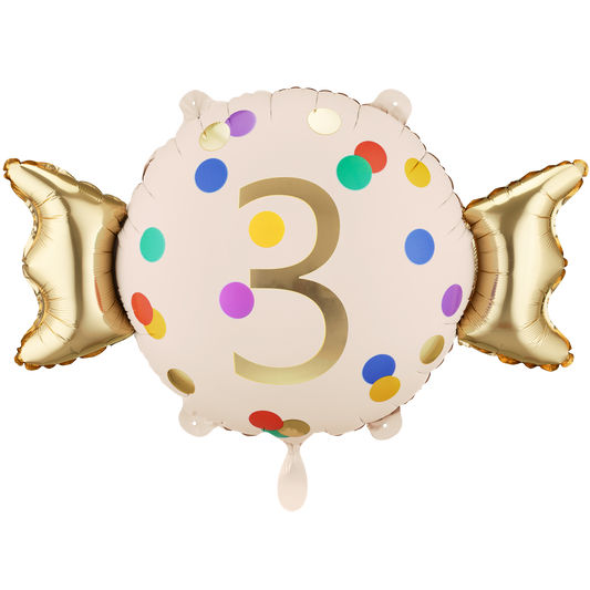 1 Ballon - Zahl 3 - Bonbon