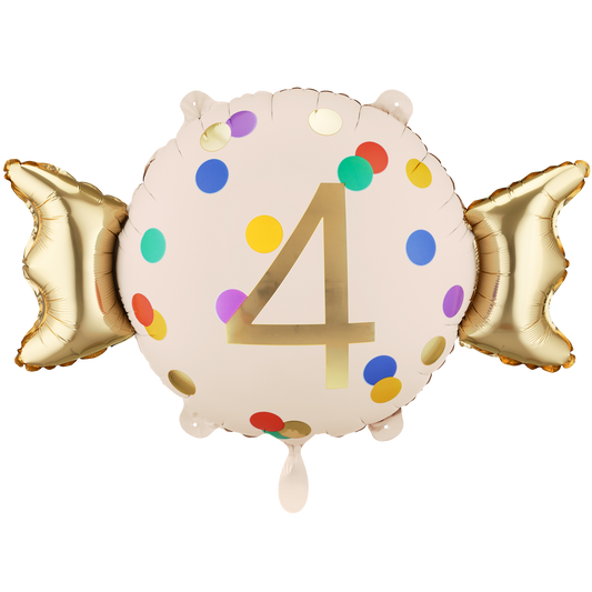 1 Ballon - Zahl 4 - Bonbon