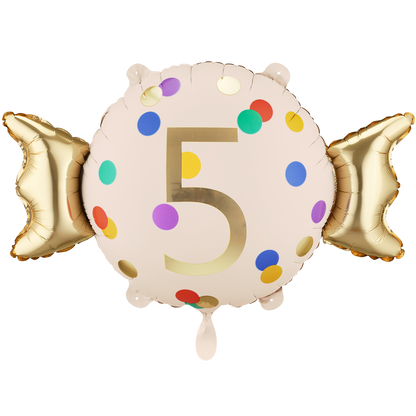 1 Ballon - Zahl 5 - Bonbon