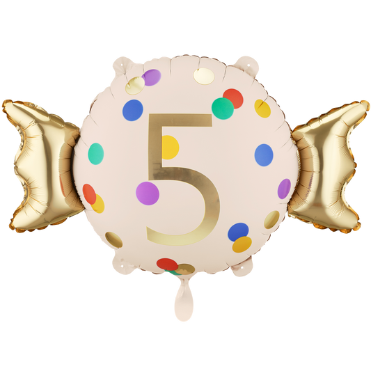 1 Ballon - Zahl 5 - Bonbon