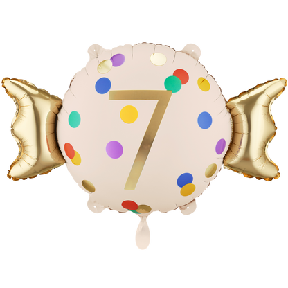 1 Ballon - Zahl 7 - Bonbon