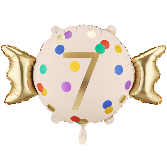 1 Ballon - Zahl 7 - Bonbon