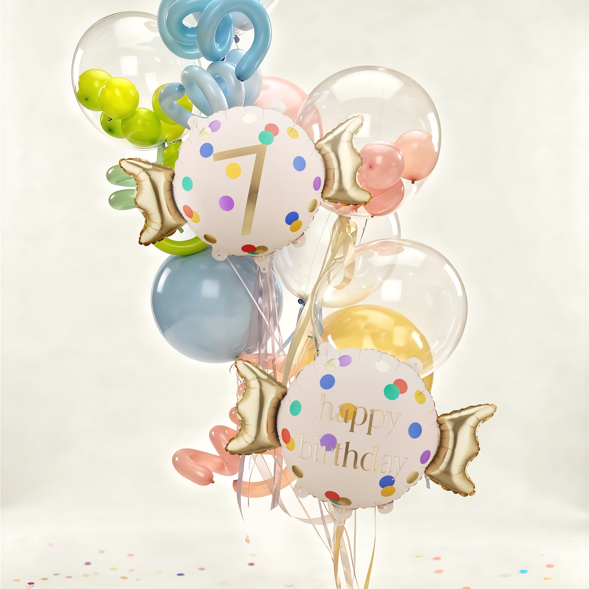1 Ballon - Zahl 7 - Bonbon